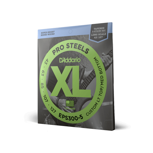 43-127 Custom Light Top/Medium Bottom 5-String Tapered Long Scale Bass Strings